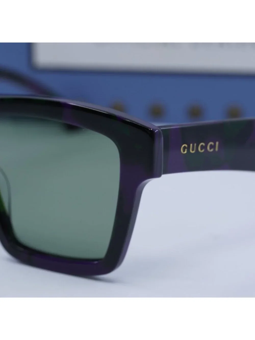 Gucci GG0962S 014 Square Unisex Sunglasses - Purple / Green